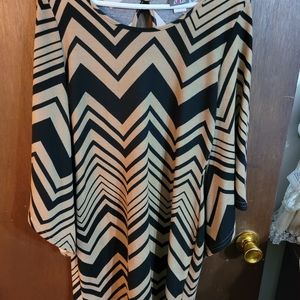 Zigzag Dress black-tan
